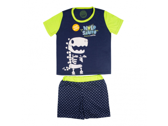 Pijama Fosforescente Short Infantil Masculino 8 – Diversauro Uatt?